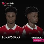 face-bukayo-saka-for-pes-2017-update-19-June-1402 dltmod