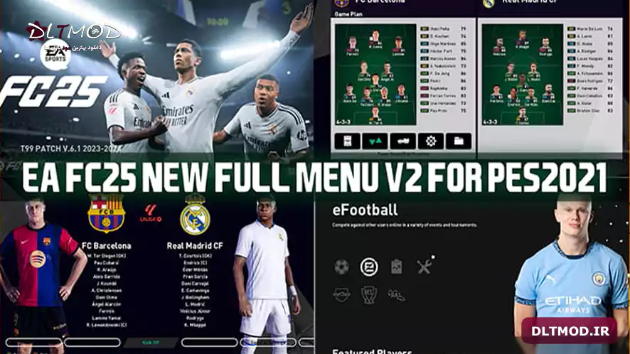 گرافیک منو EA FC Sport 2025 برای PES 2021