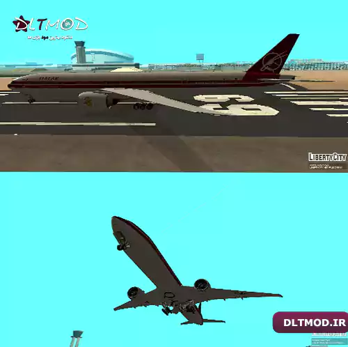 مود هواپیمای قطر ایرویز بوئینگ 777-3DZ ER A7-BAC Retro Livery برای GTA San